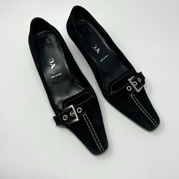 Prada Shoes - Vintage 90s Prada Women's Black Mules